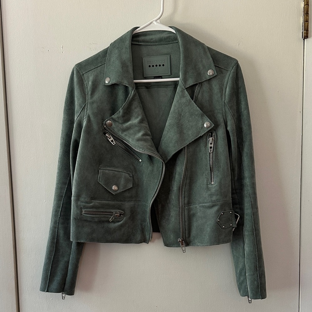 BLANKNYC Anthropologie Green Suede Women's Biker / Moto Jacket